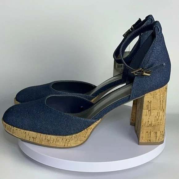 Worthington Denim & Cork Block Heel Pumps | Size 9.5 - Picture 3 of 6